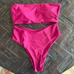 High Waist Strapless Bikini